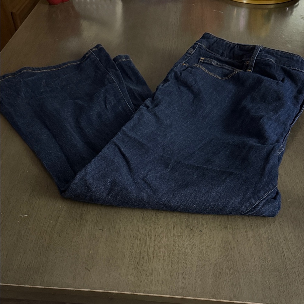 Ava & Viv Women's Indigo Wide Leg Jeans